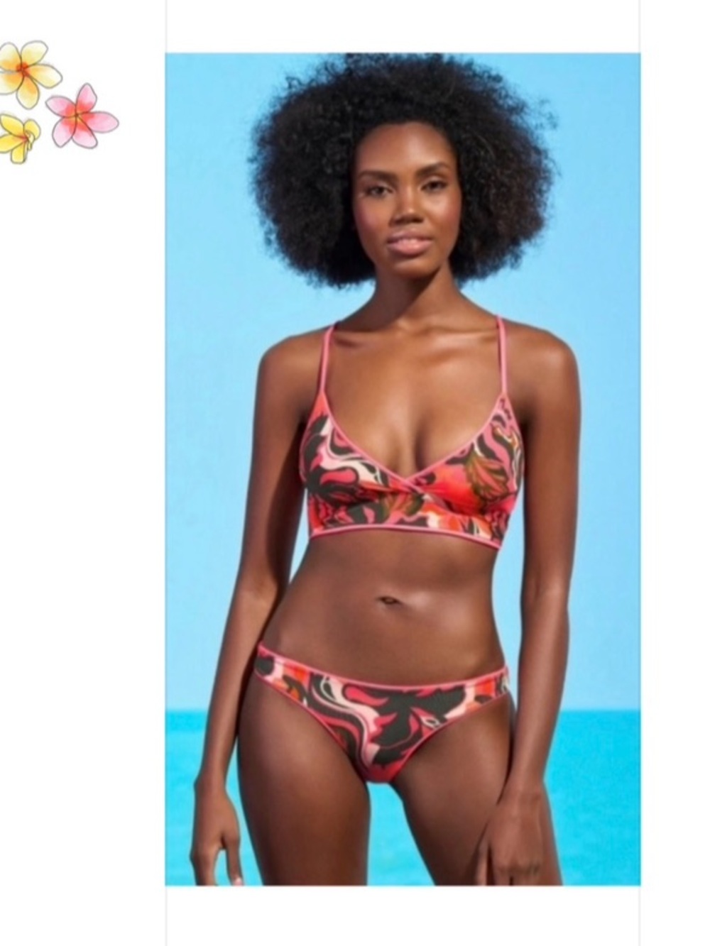 (SET) Maaji Coral Lava Reversible Bikini.